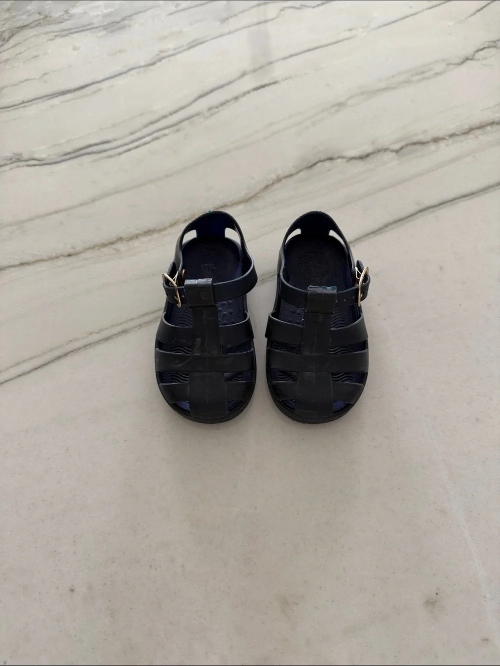 Navy Jelly Fisherman Sandals